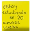 Estoy estudiando en 20 minutos vuelvo