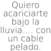 Quiero acariciarte bajo la lluvia.... con un cable pelado.