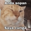Anda sopan Saya curiga