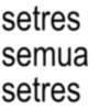 setres semua setres