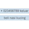 + 023456789 keluar beli nasi kucing