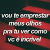 vou te emprestar
meus olhos
pra tu ver como
vc é incrível