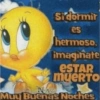 Si dormir
es
hermoso.
imaginate
eSTAR
muerto
Muy Buenas Noches