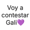 Voy a contestar Gali