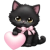 Gatinho Preto com Coração