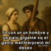 Yo con un un hombre y un palo gigante xq el genio malinterpretó mi deseo jojo_stickers
