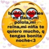 buenas noches mi flaca,mi polola,mi reina,mi niña te quiero mucho, q tengas bonita noche<3 @lynn