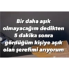 Bir daha aşık olmayacağım dedikten 5 dakika sonra gördüğüm kişiye aşık olan şerefimi arıyorum
