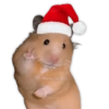 Hámster con Gorra de Santa Saludando
