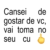 Cansei de gostar de vc, vai toma no seu cu