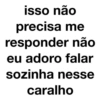 isso não precisa me responder não eu adoro falar sozinha nesse caralho