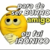 para de ser BURRO amigo eu fui IRÔNICO