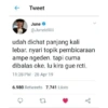 Tweet
June
@Juneidiiiii
udah dichat panjang kali
lebar. nyari topik pembicaraan
ampe ngeden. tapi cumal
dibalas oke. lu kira gue rcti.
11:28 PM 28 Apr 19
6.980 Retweets 7.741 Likes
go