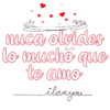 Krys
nuca olvides
lo mucho que
te amo
i love you