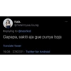 Kala. @TetehnyaaJisung Replying to @neoricci Gapapa, sakiti aja gue punya bpjs Translate Tweet 19.08. 27/07/21 Twitter for Android