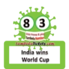 83 Stay Home & play Tambola Number tambolaTickets.com India wins World Cup