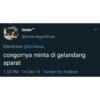 isnan™ @isnansayyidinaa Membalas @itsvikaaa congornya minta di gelandang aparat 1:33 PM - 14 Des 19 - Twitter for Android
