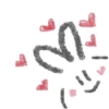 Lapin crayon et cœurs
